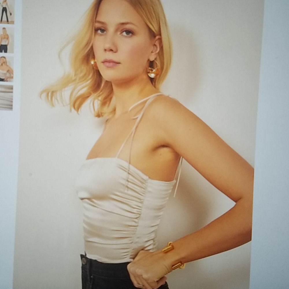 Reformation lucrezia ruched silk camisole top